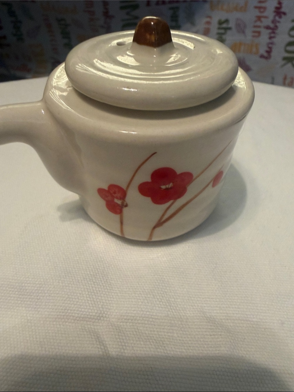 Ceramic Vintage Japanese Teapot with Cherry Blossom Design